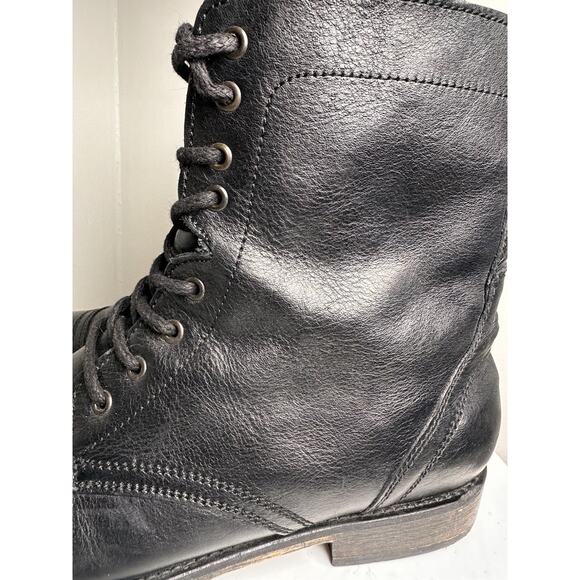 Steve Madden Men’s Trek Boots Black Pigskin Leather Combat Lace Up Zipper Sz 13 - Picture 10 of 16